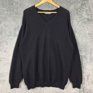 Mens Sweater XL Black Baby Alpaca Wool Blend Preppy Old Money Quiet Luxury Peru